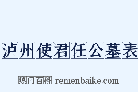 泸州使君任公墓表是什么意思的图片